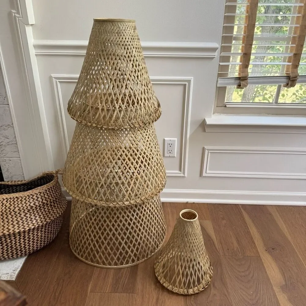 IKEA 2020 Rattan Bamboo Woven Scandinavian Minimalist Christmas Tree 49” x 19.5”